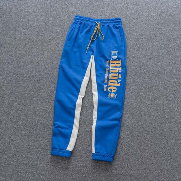 Rhude Print Logo Trousers Dark Blue